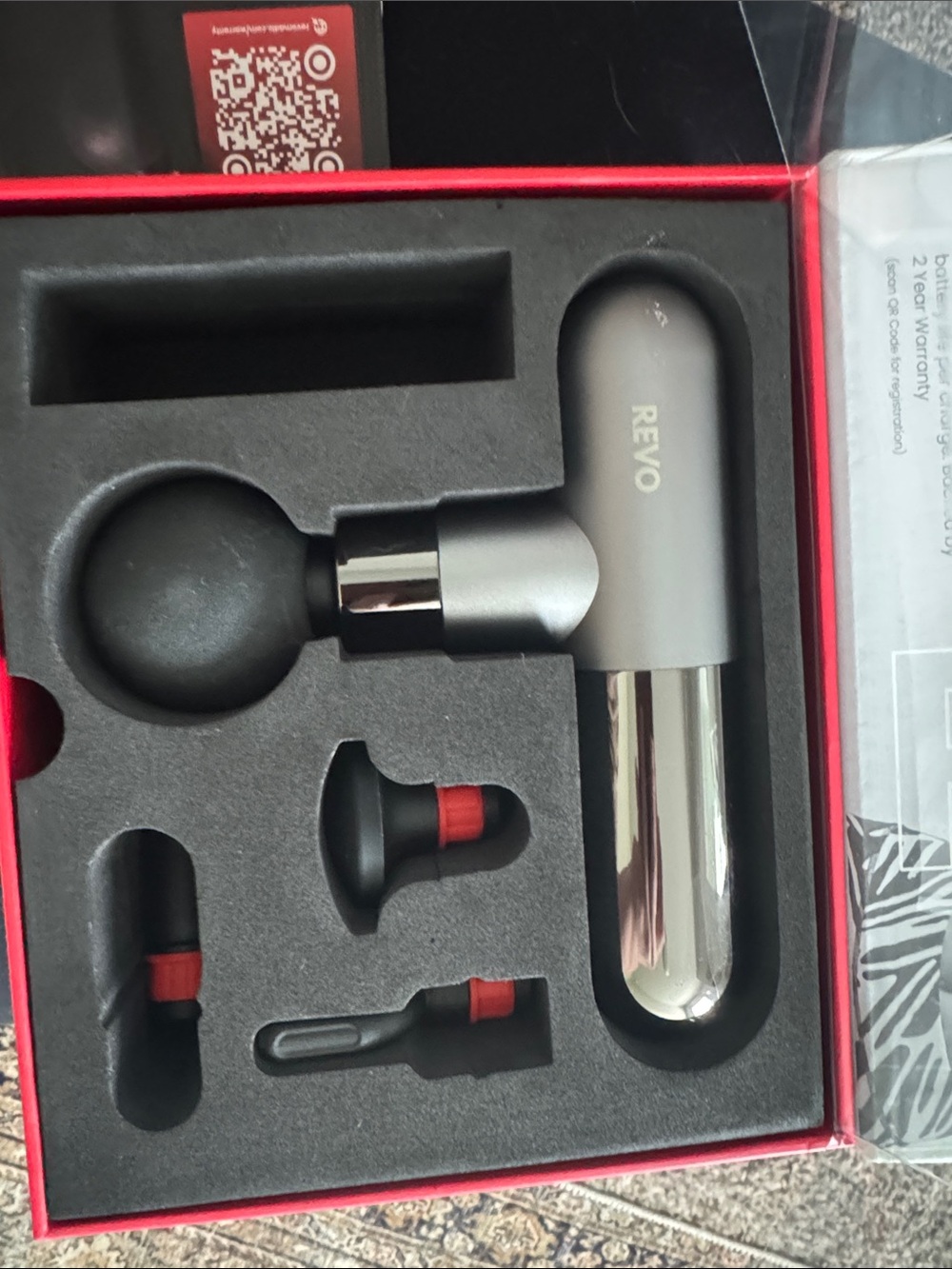 Revo Black and Silver Percussive Massage Gun - Picture 2 of 3